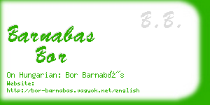 barnabas bor business card